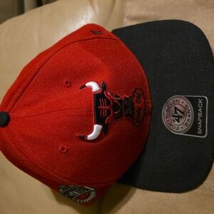 Chicago Bulls Forty Seven Snapback Hat Red & Black NEW
